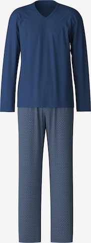 CALIDA Pyjama lang 'Cotton Special' in Blau: Vorderseite