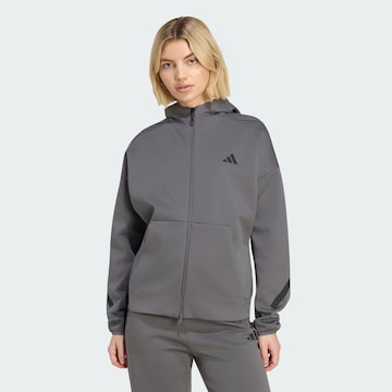 ADIDAS SPORTSWEAR Sports sweat jacket 'Z.N.E.' in Grey: front