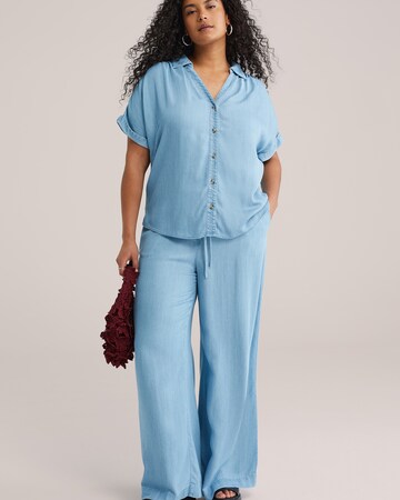 WE Fashion Широкий Штаны в Синий