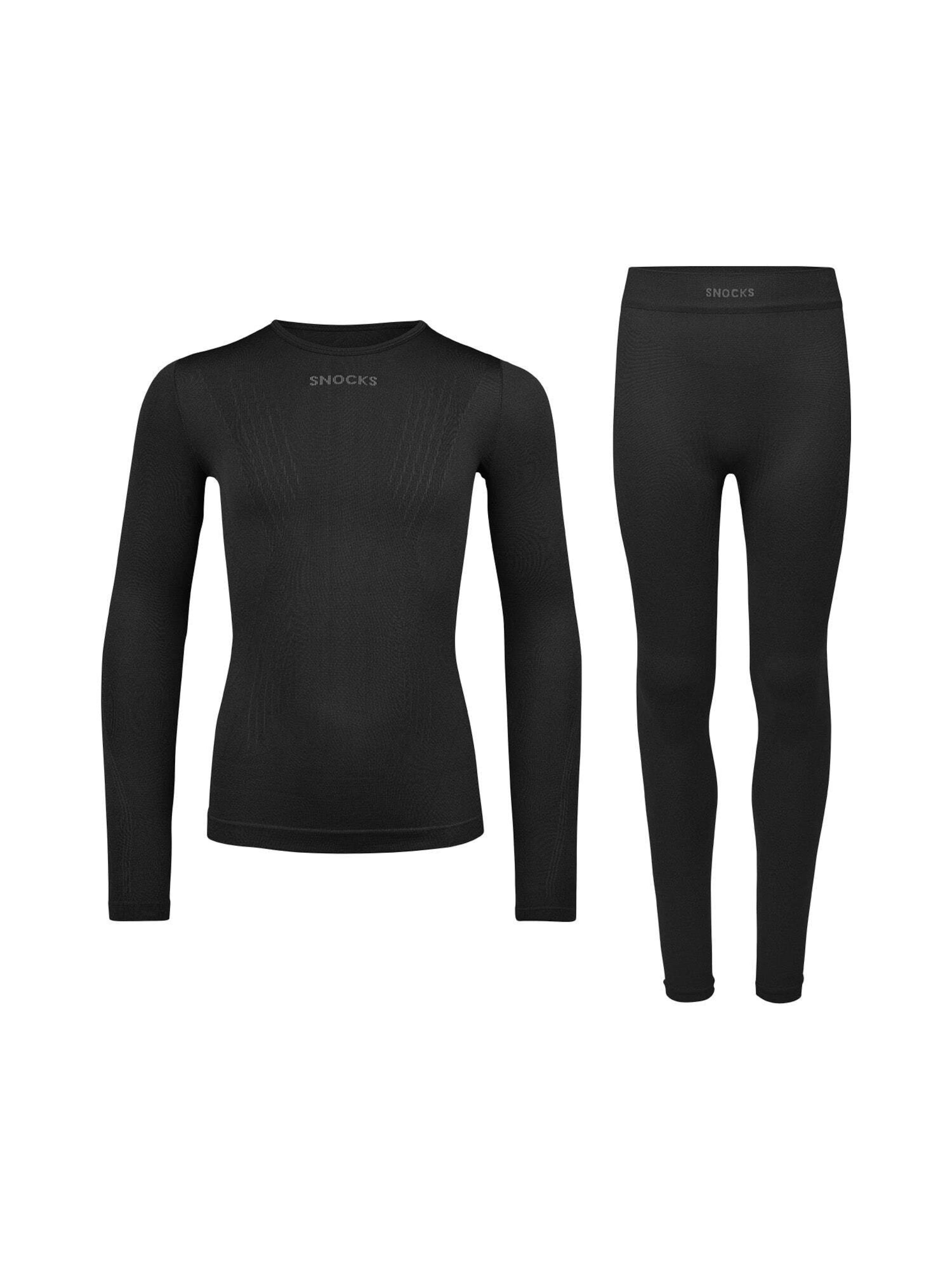 SNOCKS Underwear Set in Black: front