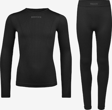 SNOCKS Underwear Set in Black: front