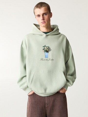 Pull&Bear Sweatshirt in Groen: voorkant