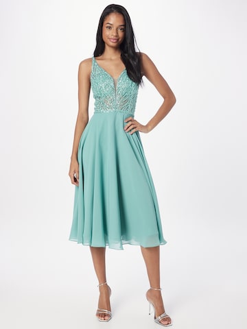 Robe de cocktail SWING en bleu : devant