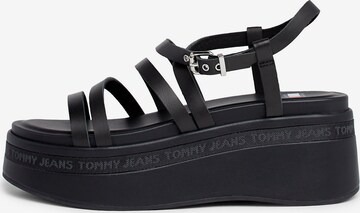 Sandales Tommy Jeans en noir : devant