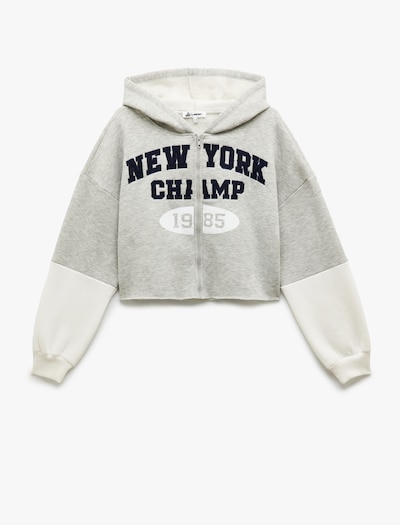 Koton Zip-Up Hoodie in Grey / Black / White, Item view