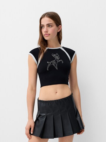 Bershka Tričko – černá: přední strana