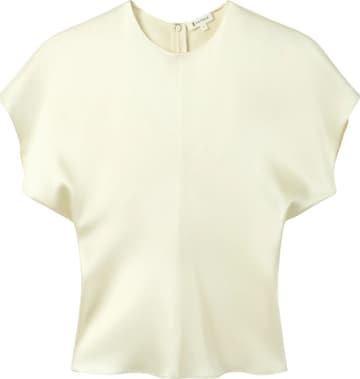 Lilysilk Blouse 'Seidentop mit kurzen Fledermausärmeln' in Wit: voorkant
