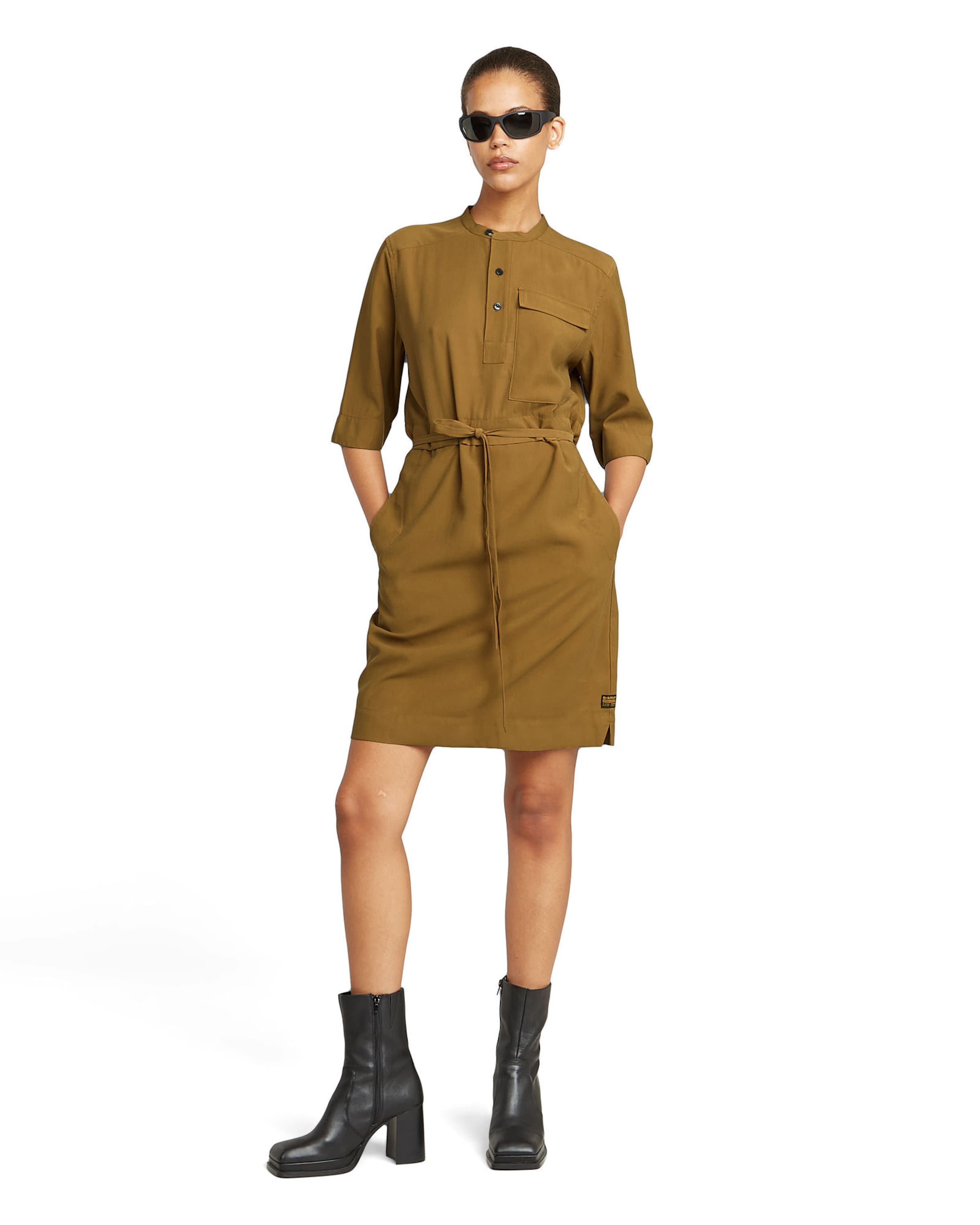 G-STAR Kleid 'Fluid' in Braun