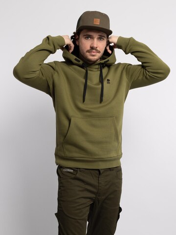 FORSBERG Sweatshirt 'Hoodie mit kleinem Brustlogo' in Green