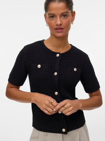 VERO MODA Knit cardigan 'VMHarva' in Black: front