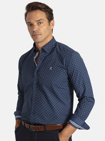 Sir Raymond Tailor Regular fit Button Up Shirt 'Luba' in Blue