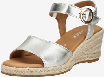 Sandales GABOR en argent : devant