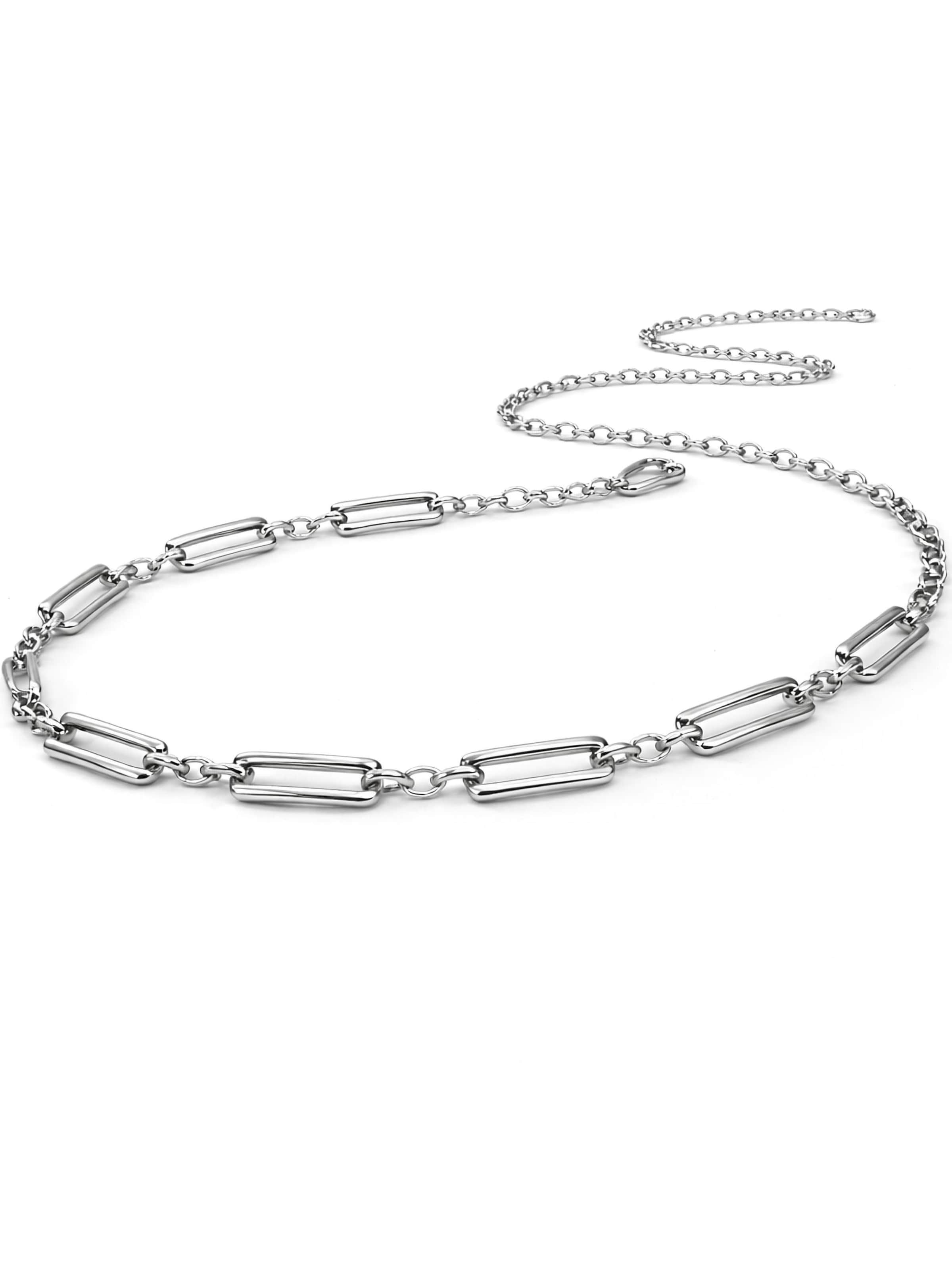 COLLEZIONE ALESSANDRO Belt 'London' in Silver: front