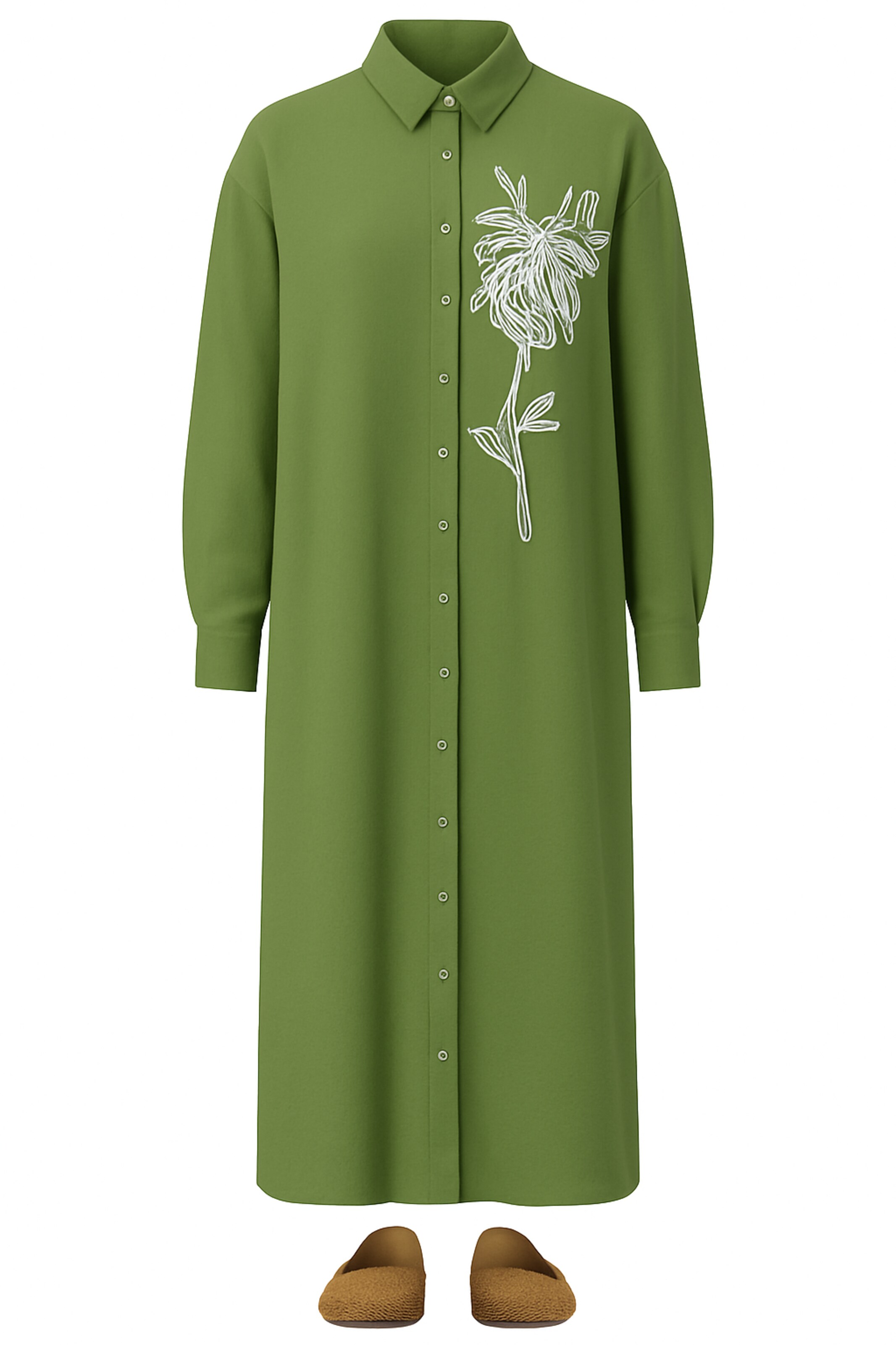 Touche Prive Jurk in de kleur Kaki / Wit, Productweergave