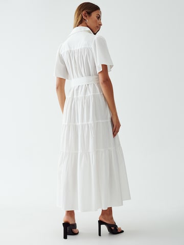 Willa Shirt Dress in White: back