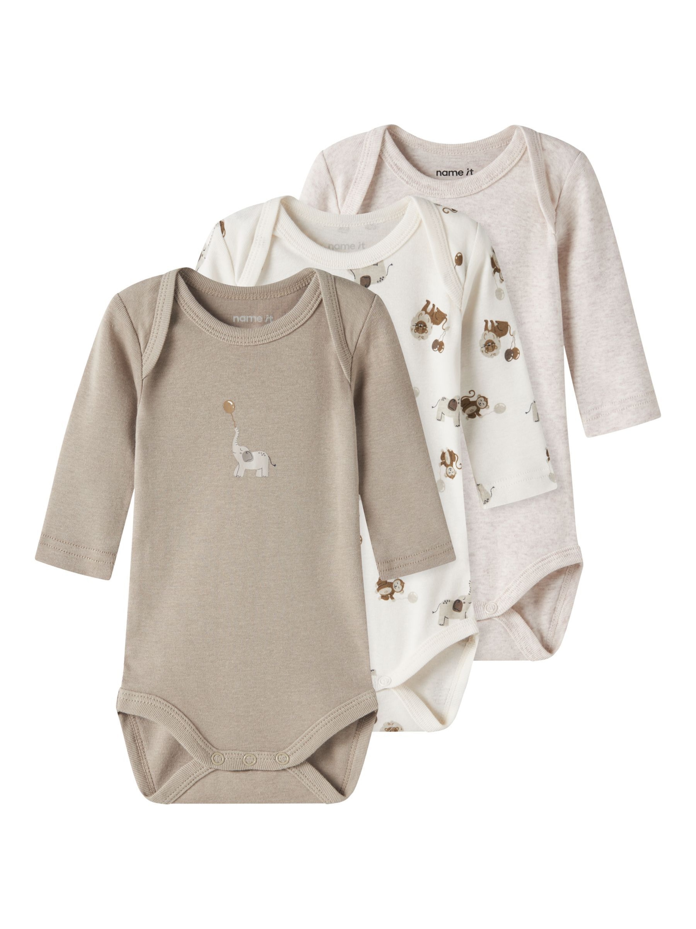 NAME IT - Pijama entero/body en beige: frente