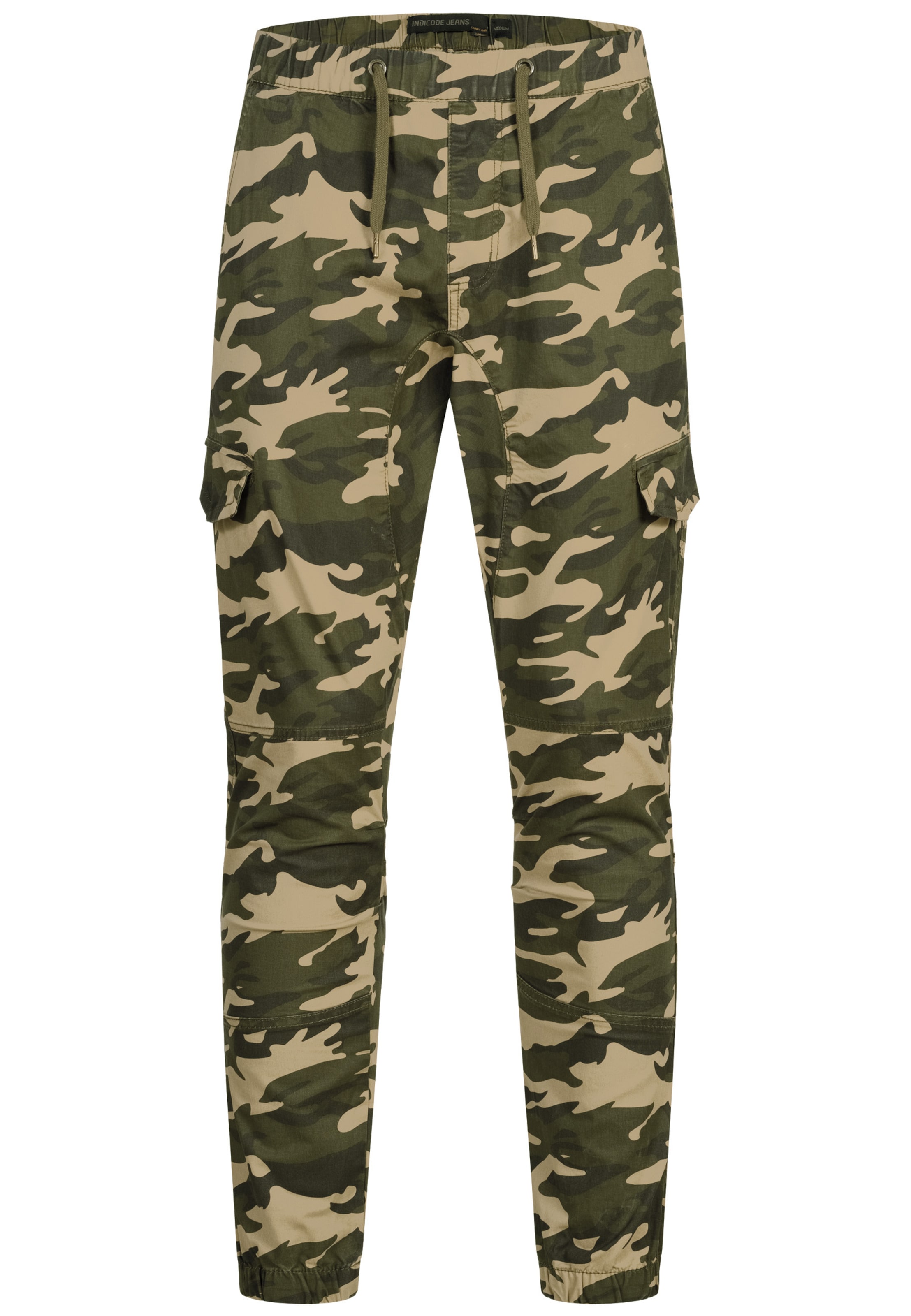 Regular Pantalon cargo 'INPillus' INDICODE JEANS en mélange de couleurs : devant