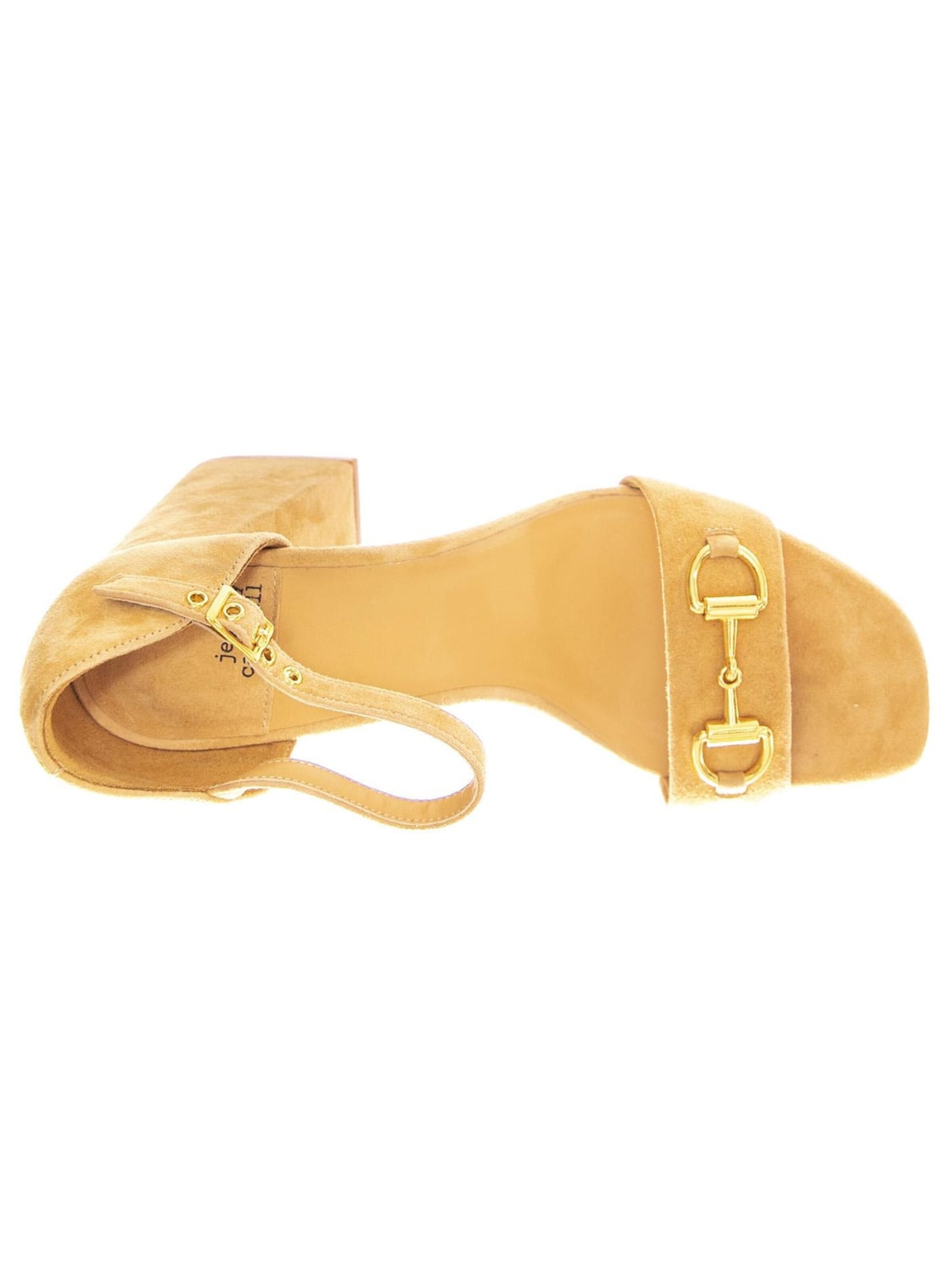 Jeffrey Campbell Sandały 'Pop-Star-B Natural Gold Suede' w kolorze beżowy