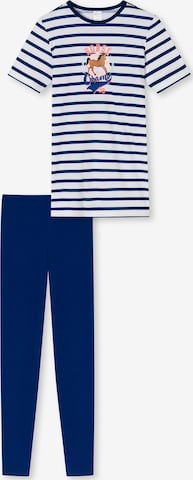 SCHIESSER Pajamas ' Horse World Organic Cotton ' in Blue: front