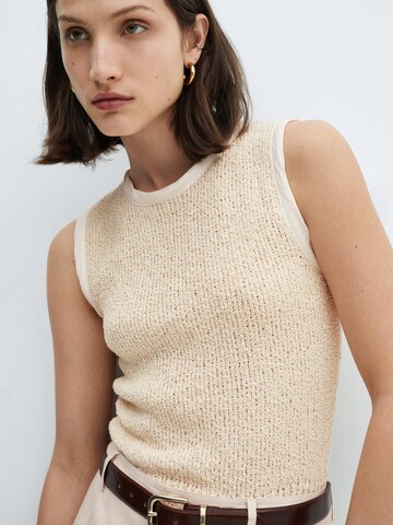 MANGO Knitted Top 'BALI' in Beige