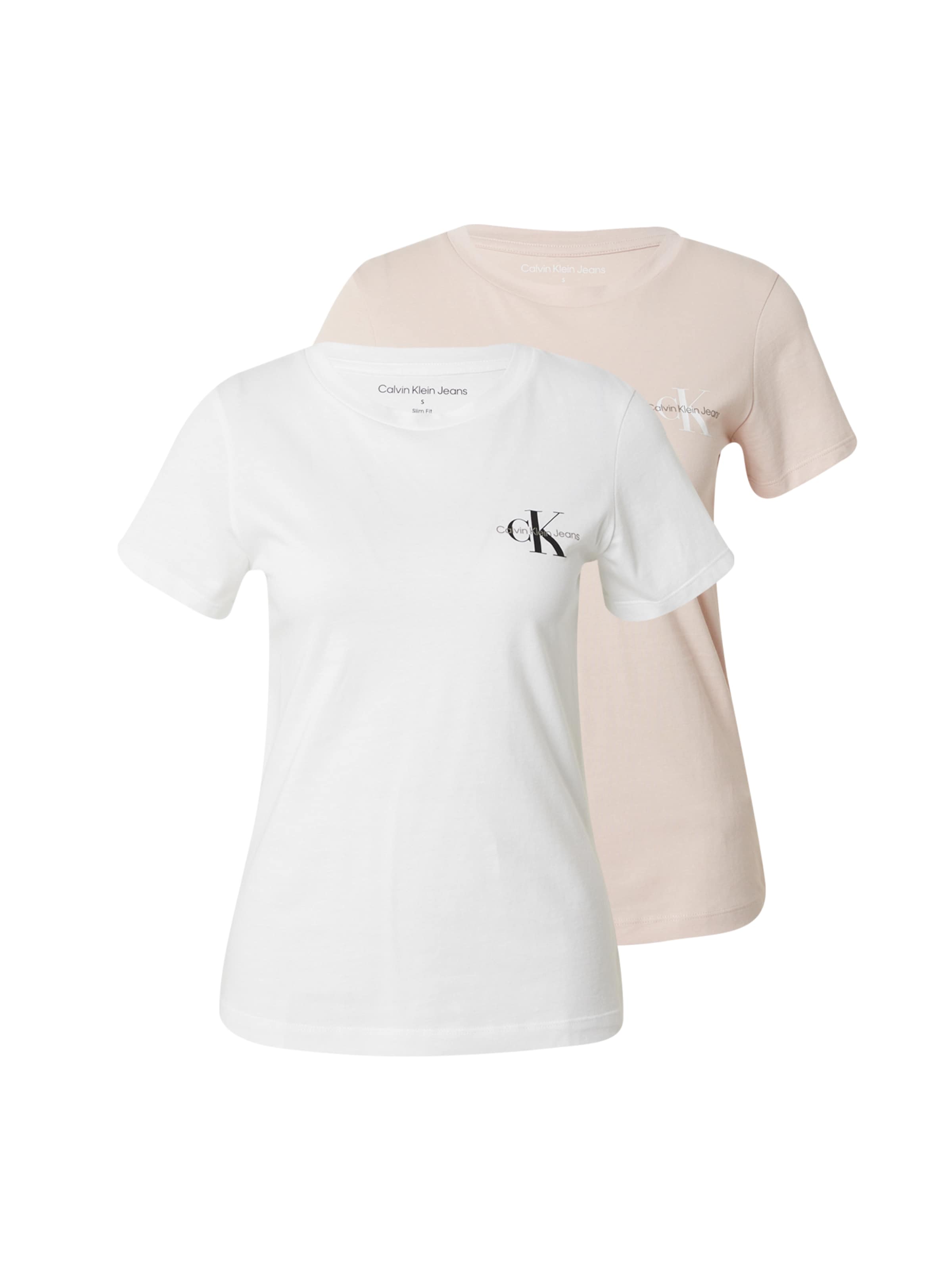 T-shirt Calvin Klein Jeans en rose : devant