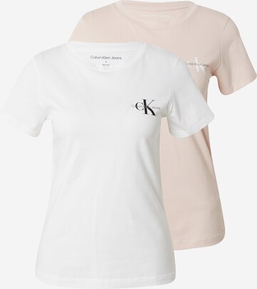 T-shirt Calvin Klein Jeans en rose : devant