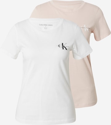 T-shirt Calvin Klein Jeans en rose : devant