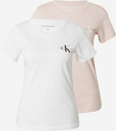 Calvin Klein Jeans T-shirt i puder / svart / vit, Produktvy