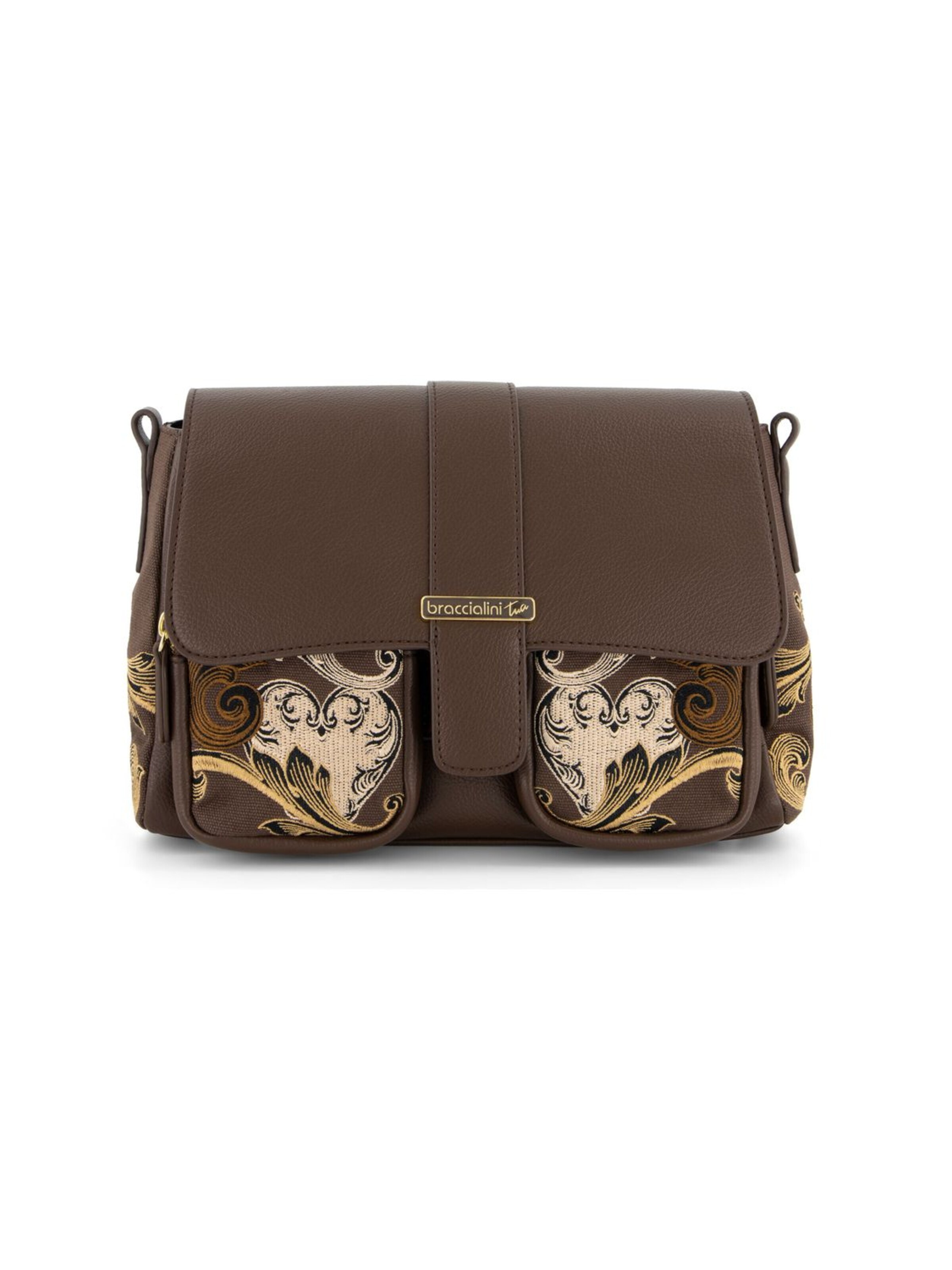 Borsa a spalla 'Queen' di Braccialini in marrone: frontale