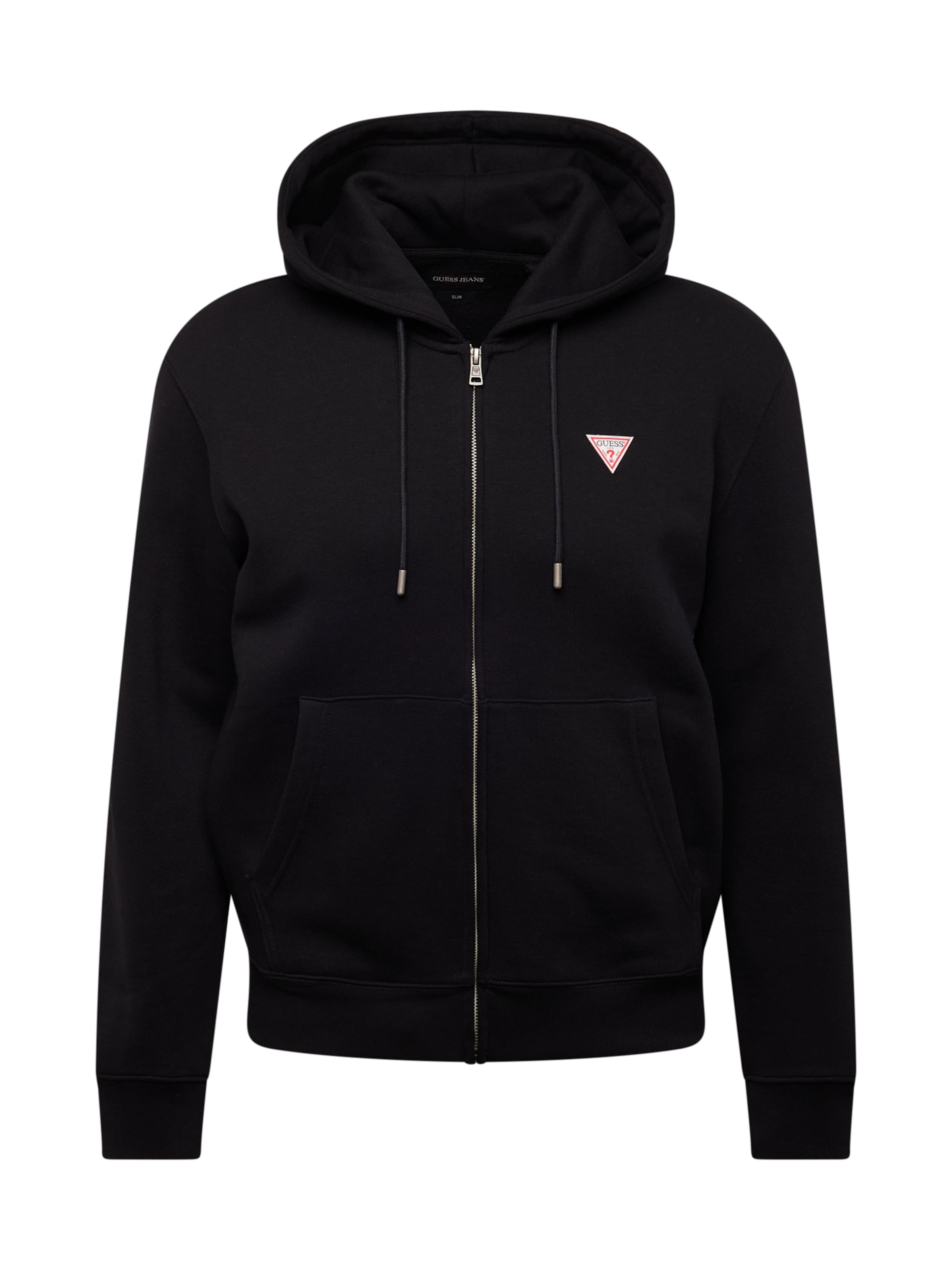 GUESS JEANS Ζακέτα φούτερ σε μαύρο: μπροστά