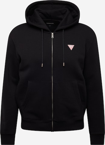 GUESS JEANS Кофта на молнии в Черный: спереди