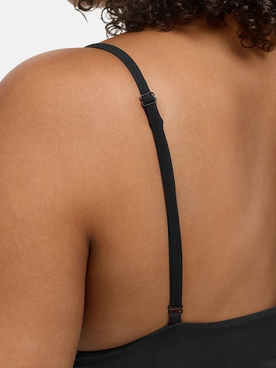 cfab (formerly creamy fabrics) Top 'Deep Neck Lace Top'‌‌‌‌‌ in XS in schwarz, Produktansicht