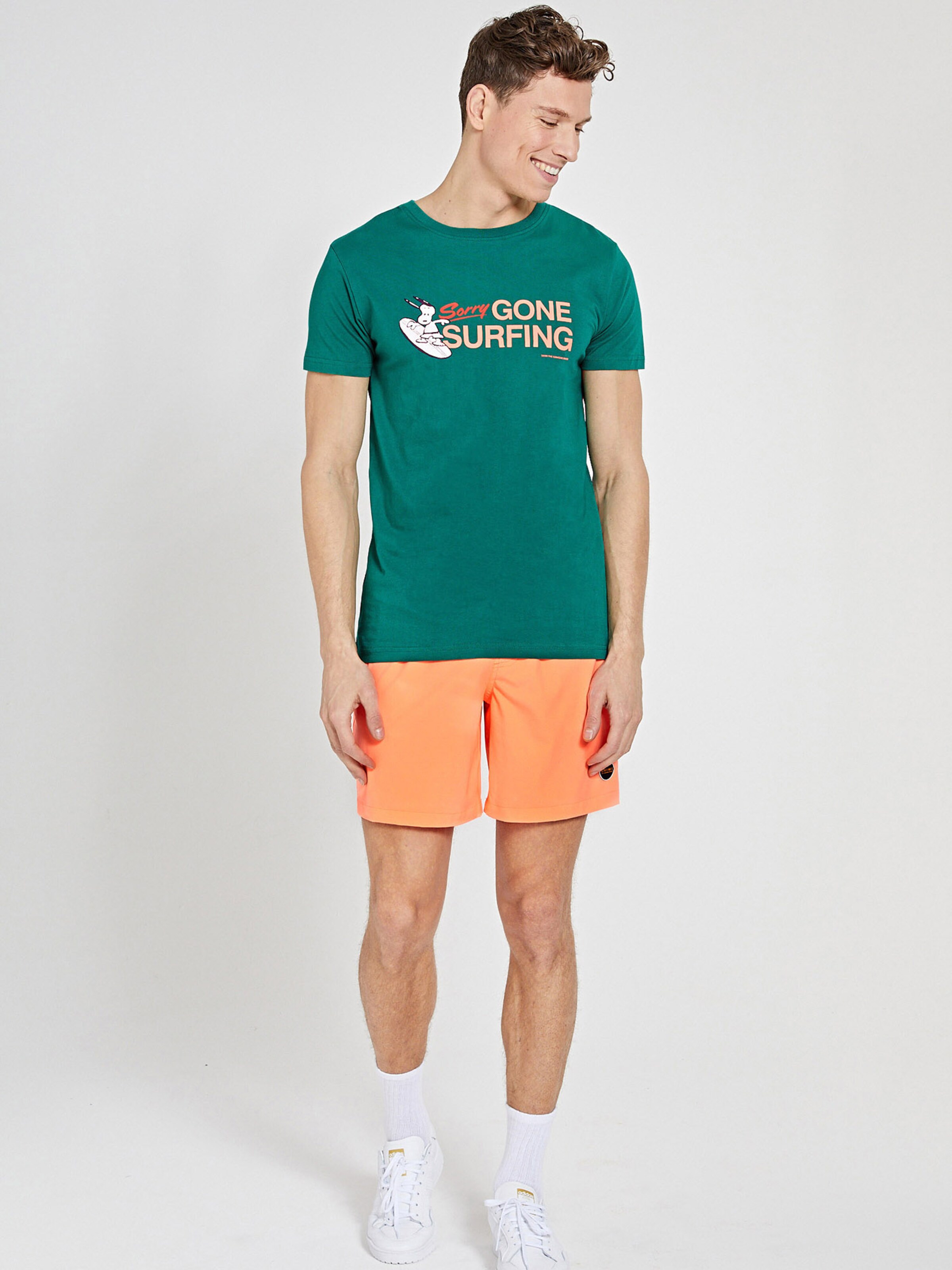 Männer Shirts Shiwi T-Shirt 'Snoopy Gone Surfing' in Grün - JP64636 Männer Shirts Shiwi T-Shirt 'Snoopy Gone Surfing' in Grün - JP64636