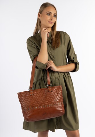 DreiMaster Vintage Shopper in Bruin: voorkant