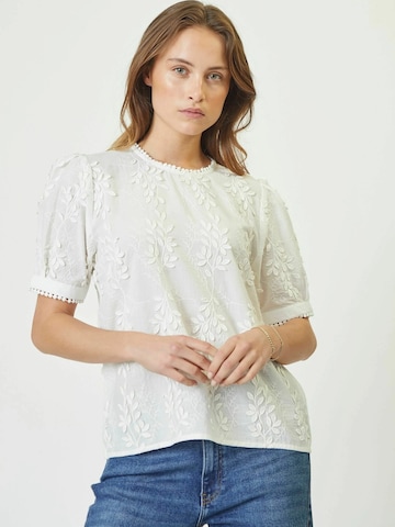 Chemisier 'Nessa' co'couture en blanc : devant