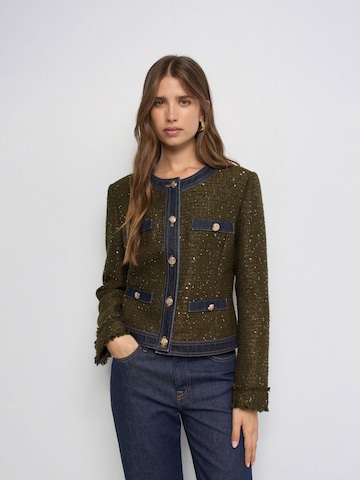 Salsa Jeans Tussenjas in Groen: voorkant