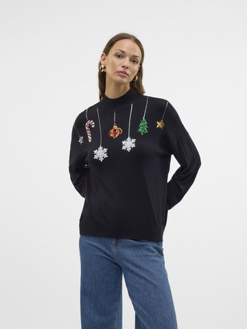 Pull-over 'NEWQUEENGUARD' VERO MODA en noir : devant