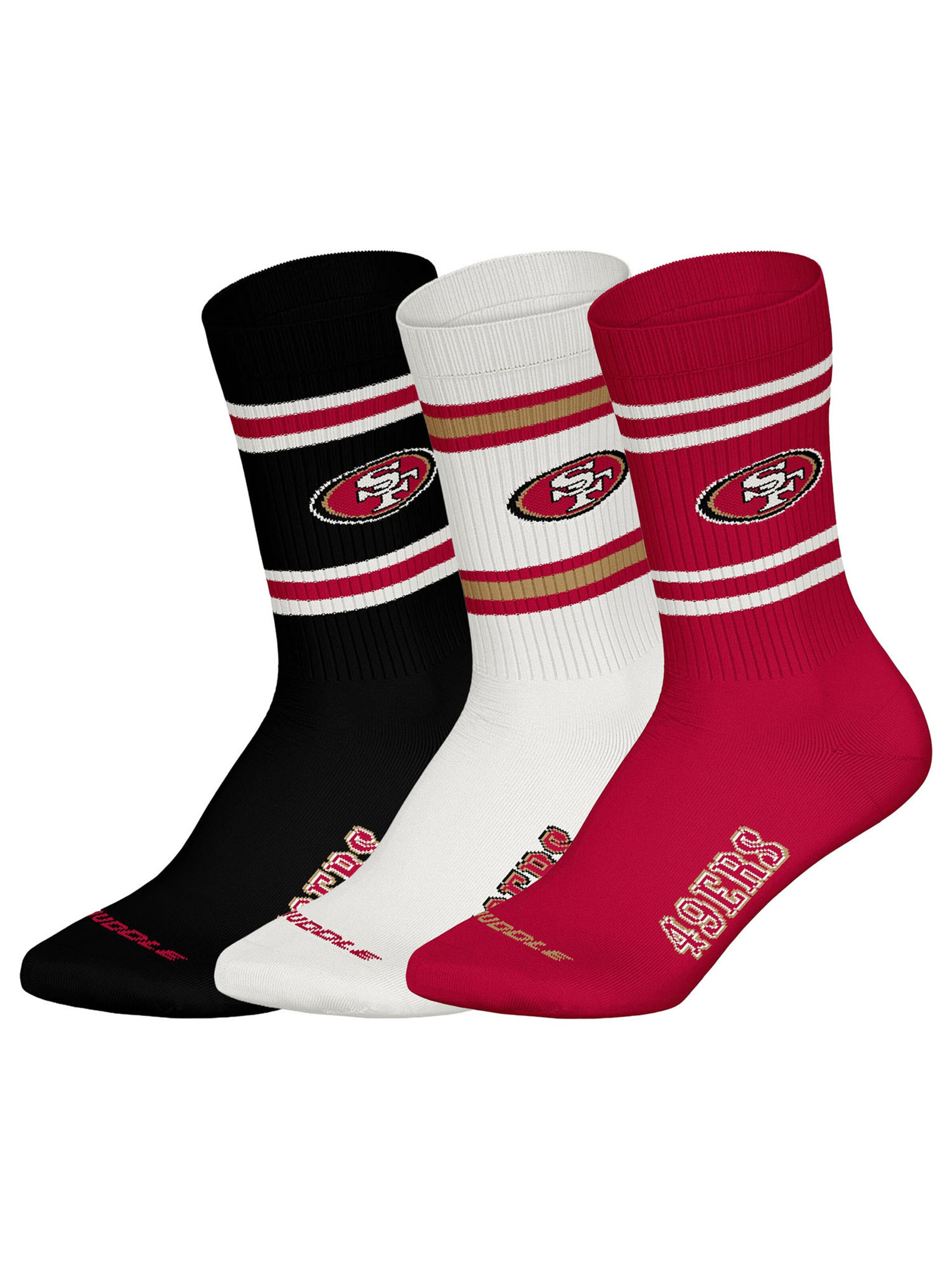 Chaussettes ' NFL San Francisco 49ers Crew ' Huddle en rouge : devant