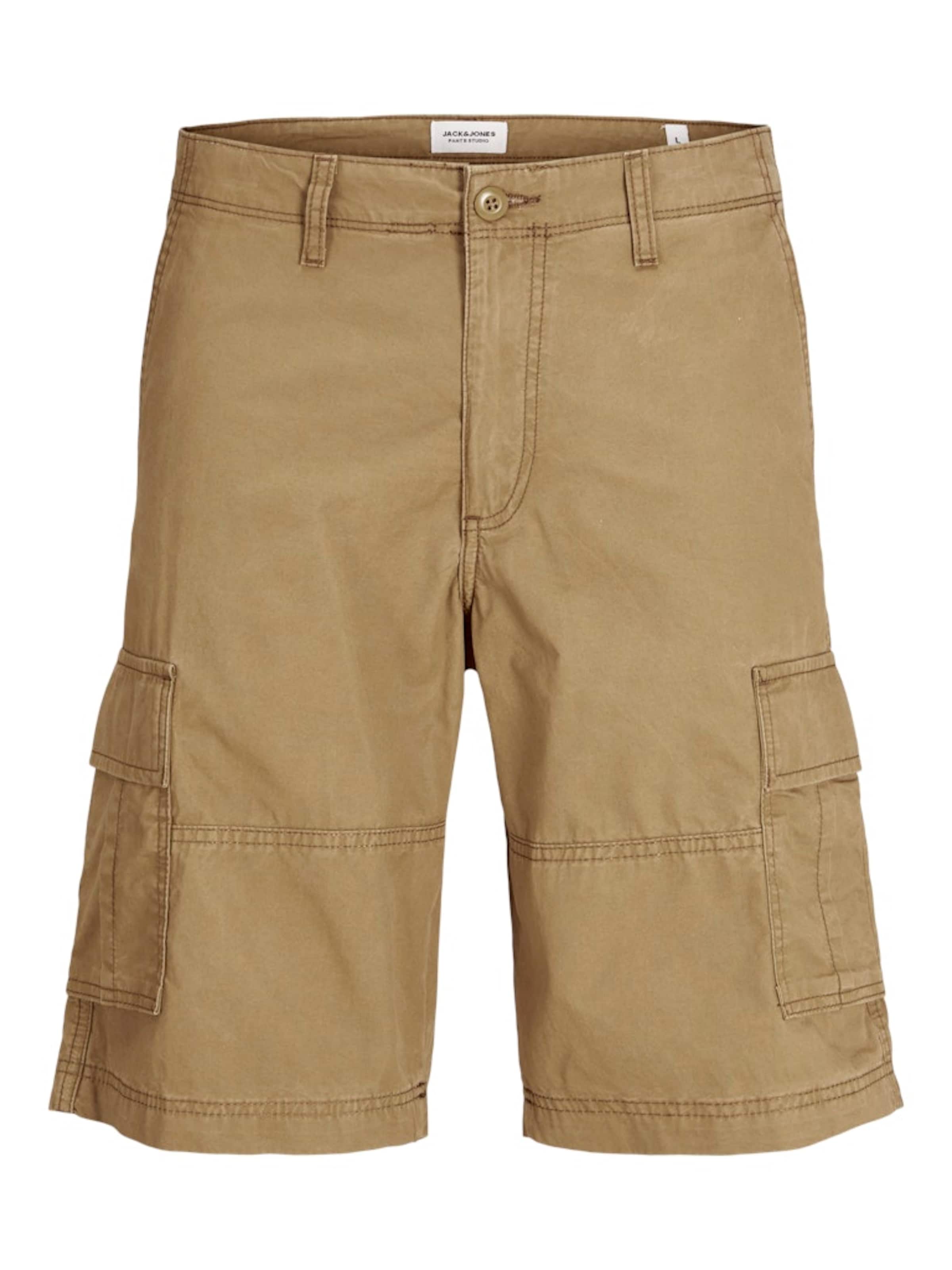 JACK & JONES - Loosefit Calças cargo 'JPSTCOLE MATEO' em bege: frente