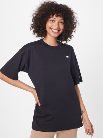 Tricou de la Champion Reverse Weave pe negru: față