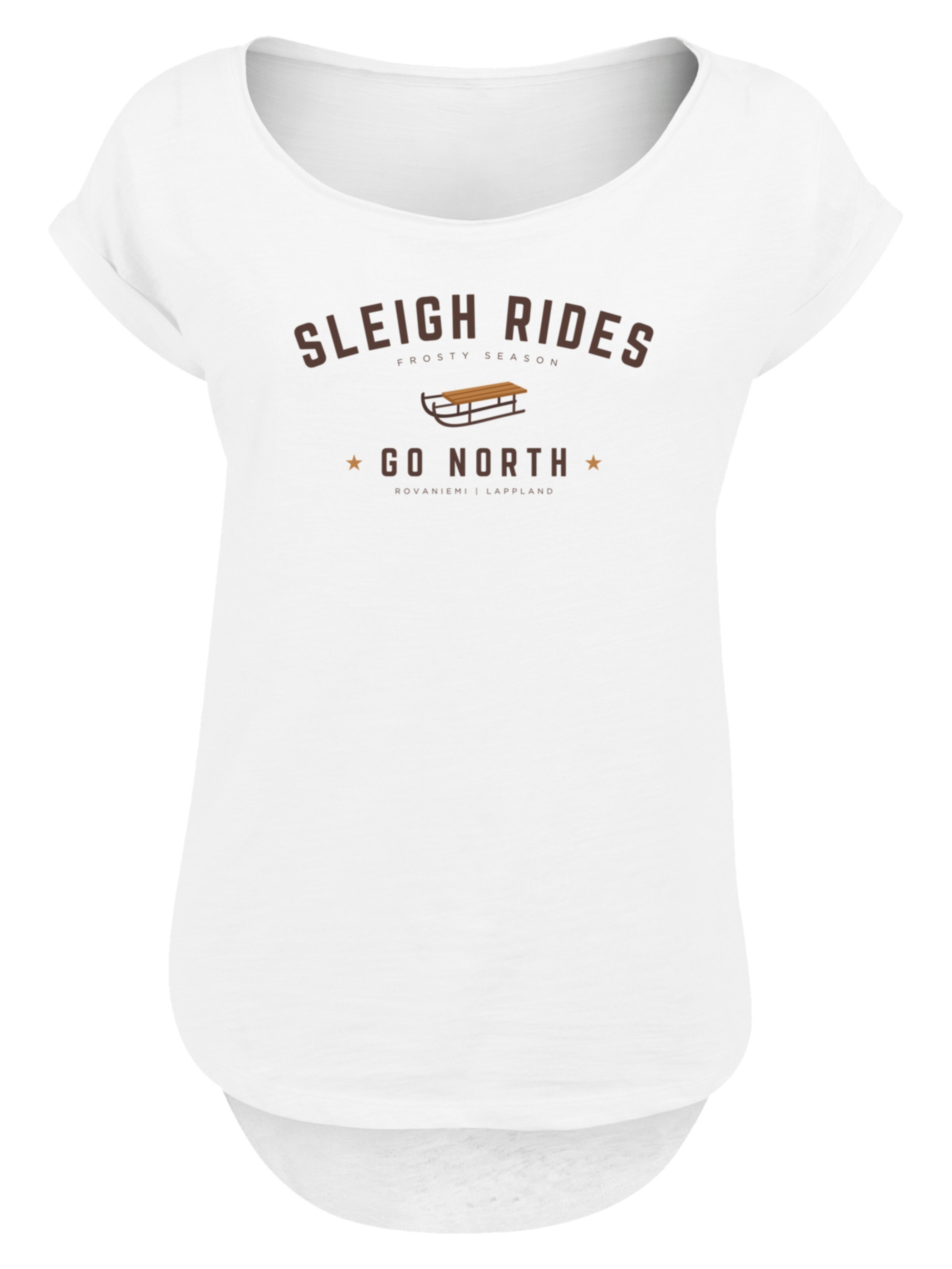 F4NT4STIC Shirt 'Schlittenfahren Weihnachten Christmas' in White: front