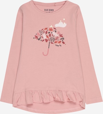 T-Shirt BLUE SEVEN en rose : devant