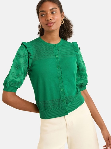 love & roses Плетена жилетка в зелено: отпред