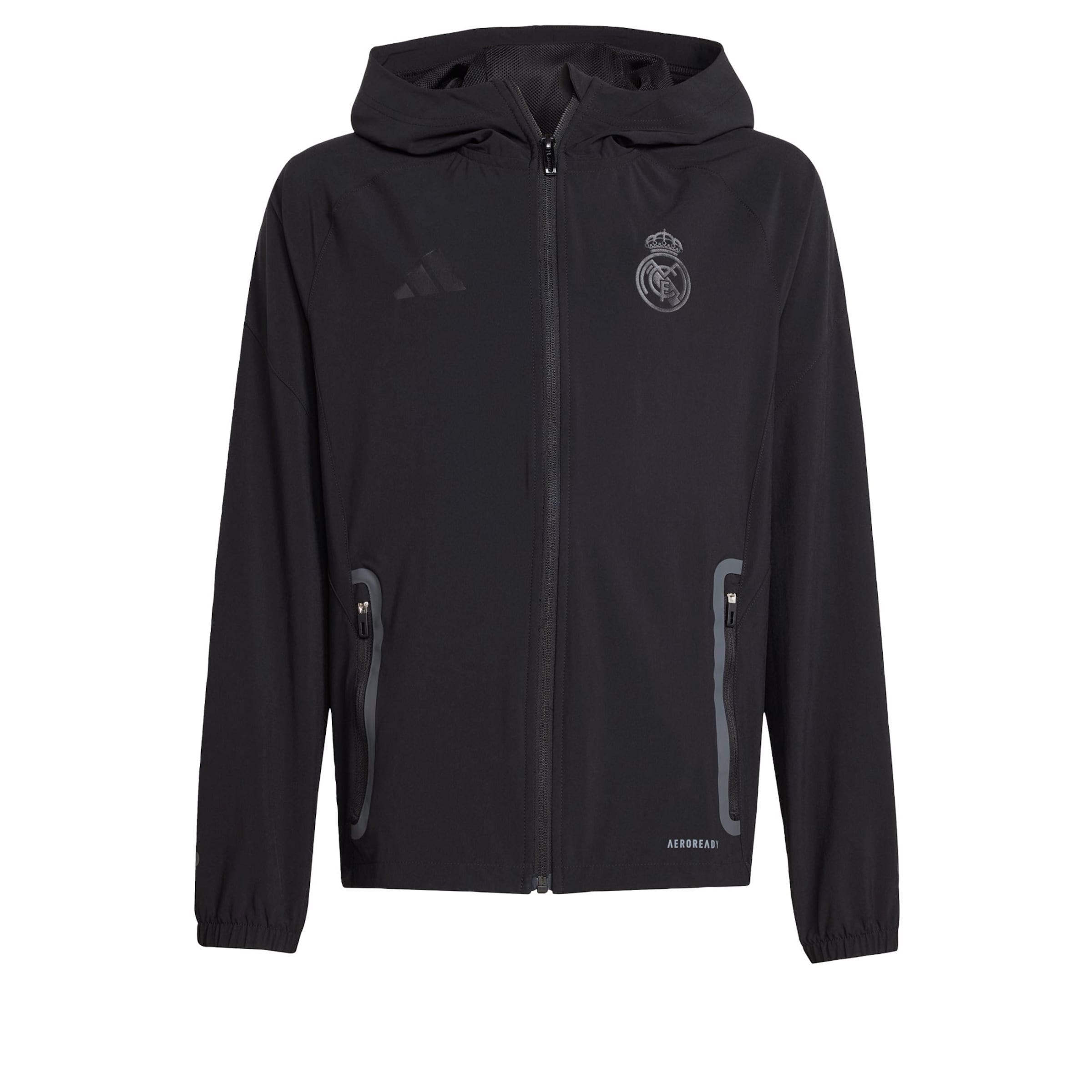ADIDAS PERFORMANCE - Sudadera con cremallera deportiva 'Real Madrid Tiro 25 Competition' en negro: frente
