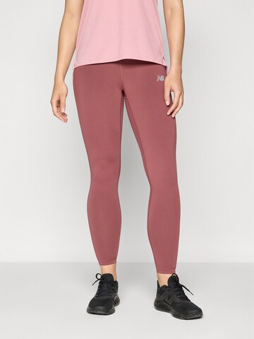Skinny Pantalon de sport new balance en rouge : devant