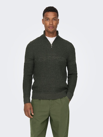 Only & Sons Sweater in Green: front