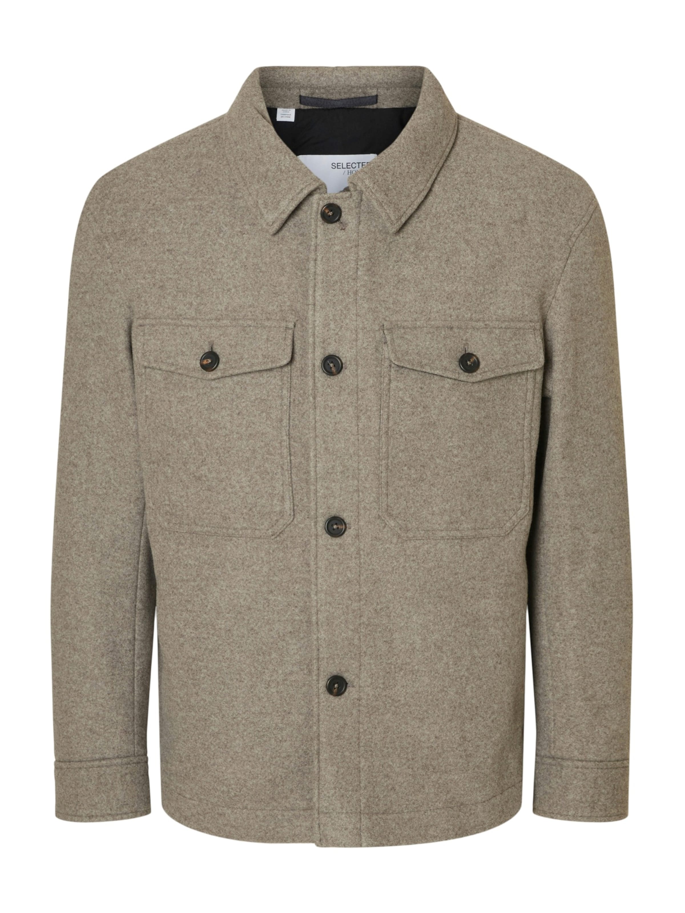 Tricou 'SLHMitch' SELECTED pe maro cappuccino, Vizualizare produs