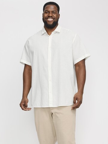 Slim fit Camicia 'JJEBreeze' di Jack & Jones Plus in bianco: frontale