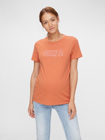 Pieces Maternity T-Shirt 'Sanicca' in Orange: predná strana