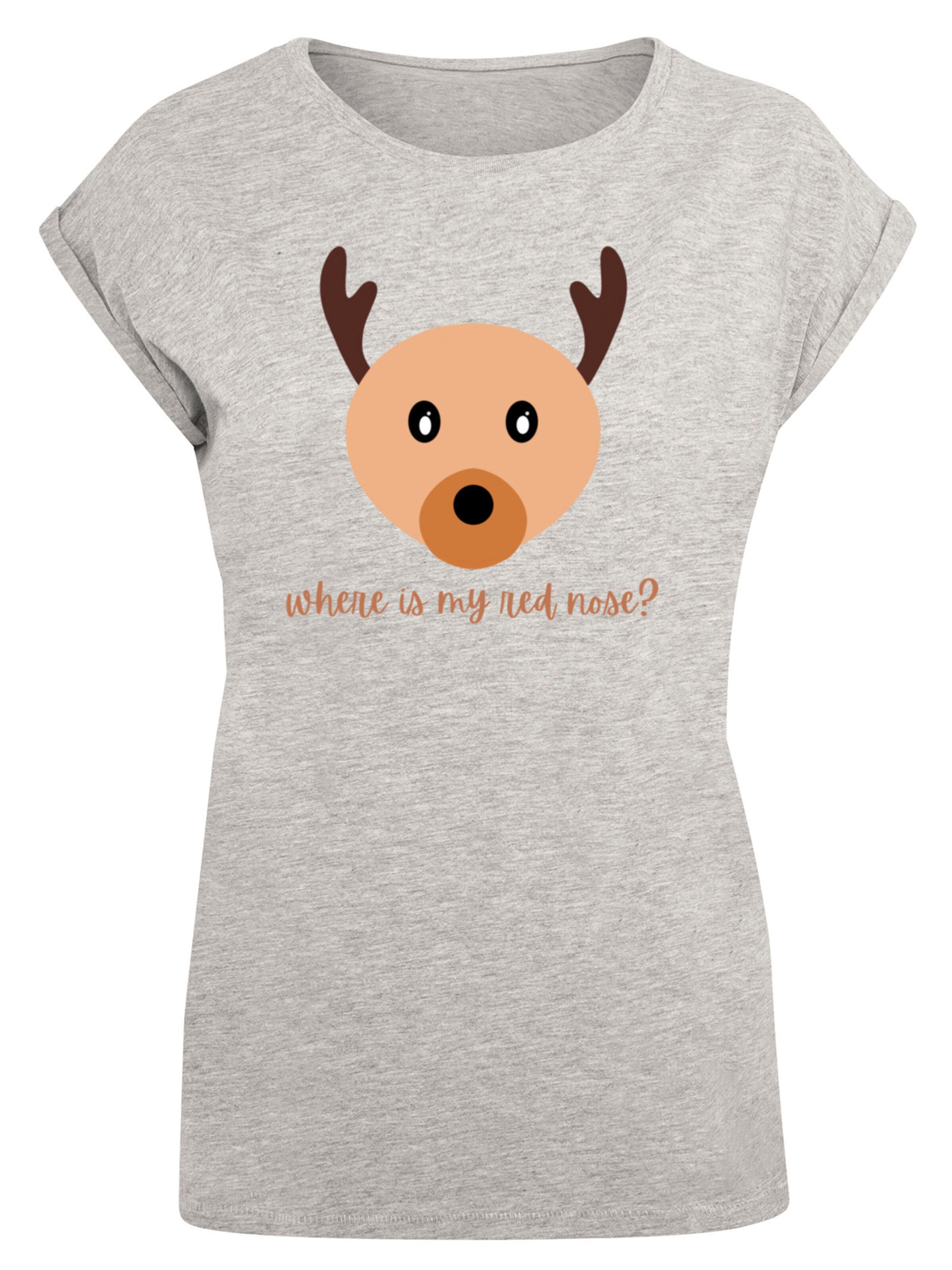 T-shirt 'Red Nose ' F4NT4STIC en gris : devant